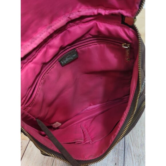 Kipling Women's  Small Brown Backpack Durable Shoulder Straps Top Handle - Picture 11 of 14